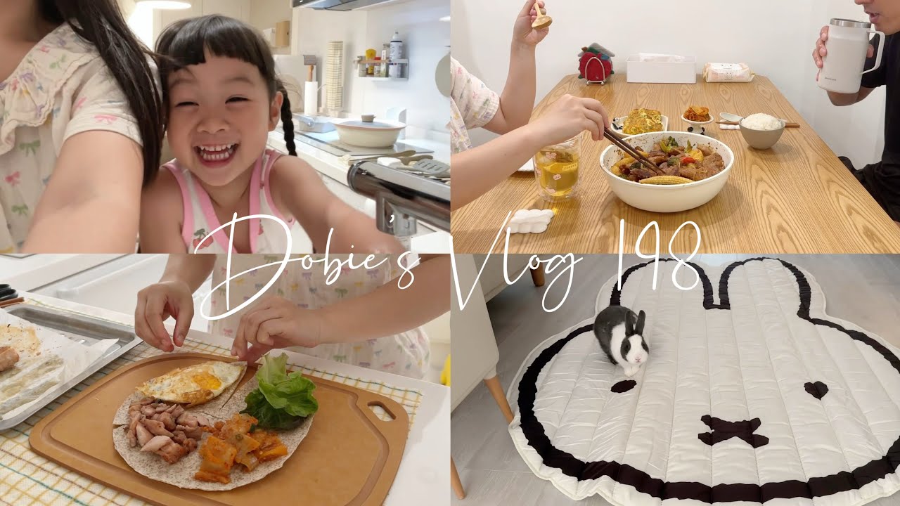 淘寶開箱可愛miffy野餐墊與女孩髮飾/雞肉蔬菜折疊餅/酸甜下飯的鳳梨香醋里肌肉/👧🏻4Y2M18D ♡ Dobie’s Vlog198