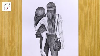 How to Draw Mother and Daughter Love Easy | Girl Drawing | Pencil Drawing | The Crazy Sketcher