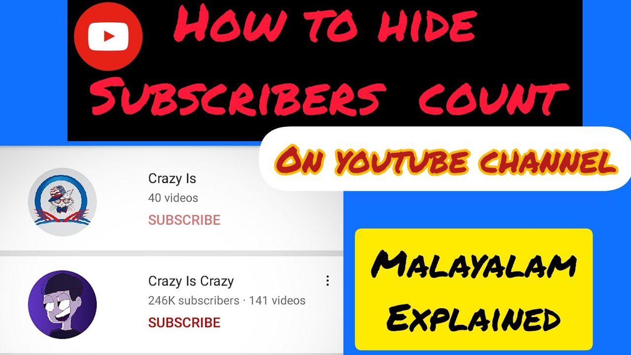 how to hide subscribers on youtube channel | hide subscriber's count on ...