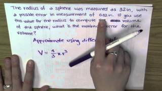 Differentials and Error - Week 9 - Mooculus