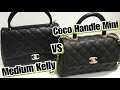 Chanel Coco Handle Mini Vs Chanel Medium Kelly Vintage Caviar Leather + WIMB + Modshots