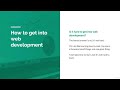 2.How to get into web development