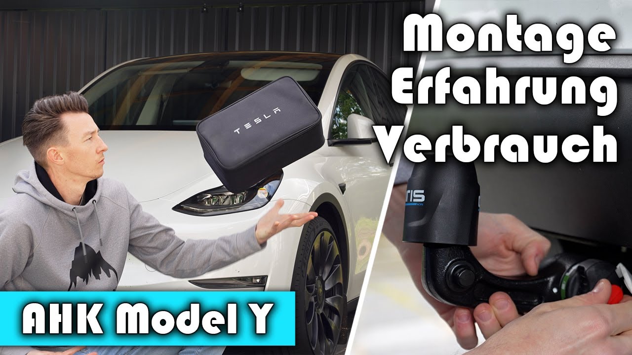 Tesla Model Y Anhänger Kupplung montieren - Verbrauch Elektroauto