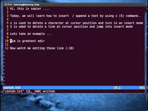 Vim Tutorial - Insert / Append Text (Part 2)