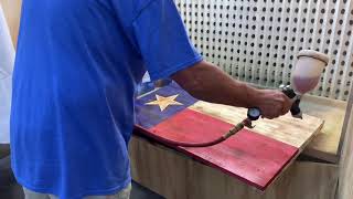 Texas flag build from pine