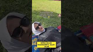 momen lucu  cewek diajak cowoknya Jalan malah tidur‼️‼️#cewek #tidur #jalanjalan #kocak #shorts