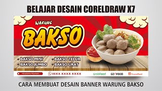 Belajar desain coreldraw membuat banner Warung Bakso