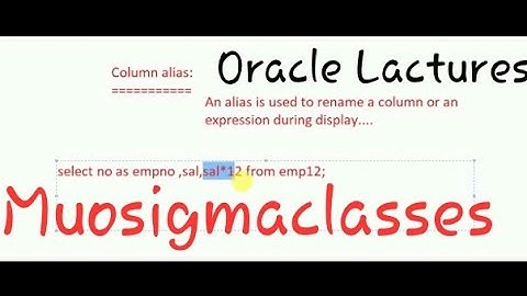 Oracle Column Alias Name