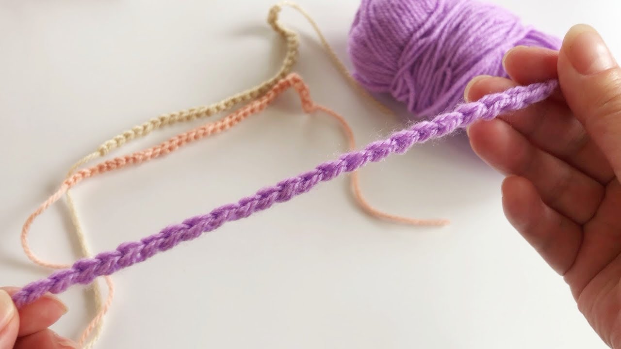 Simple crochet code for beginners ネックレスのチェーンみたいな編み