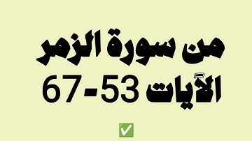 ما تيسر من سورة الزمر (53-67) | القارئ صلاح المصلي