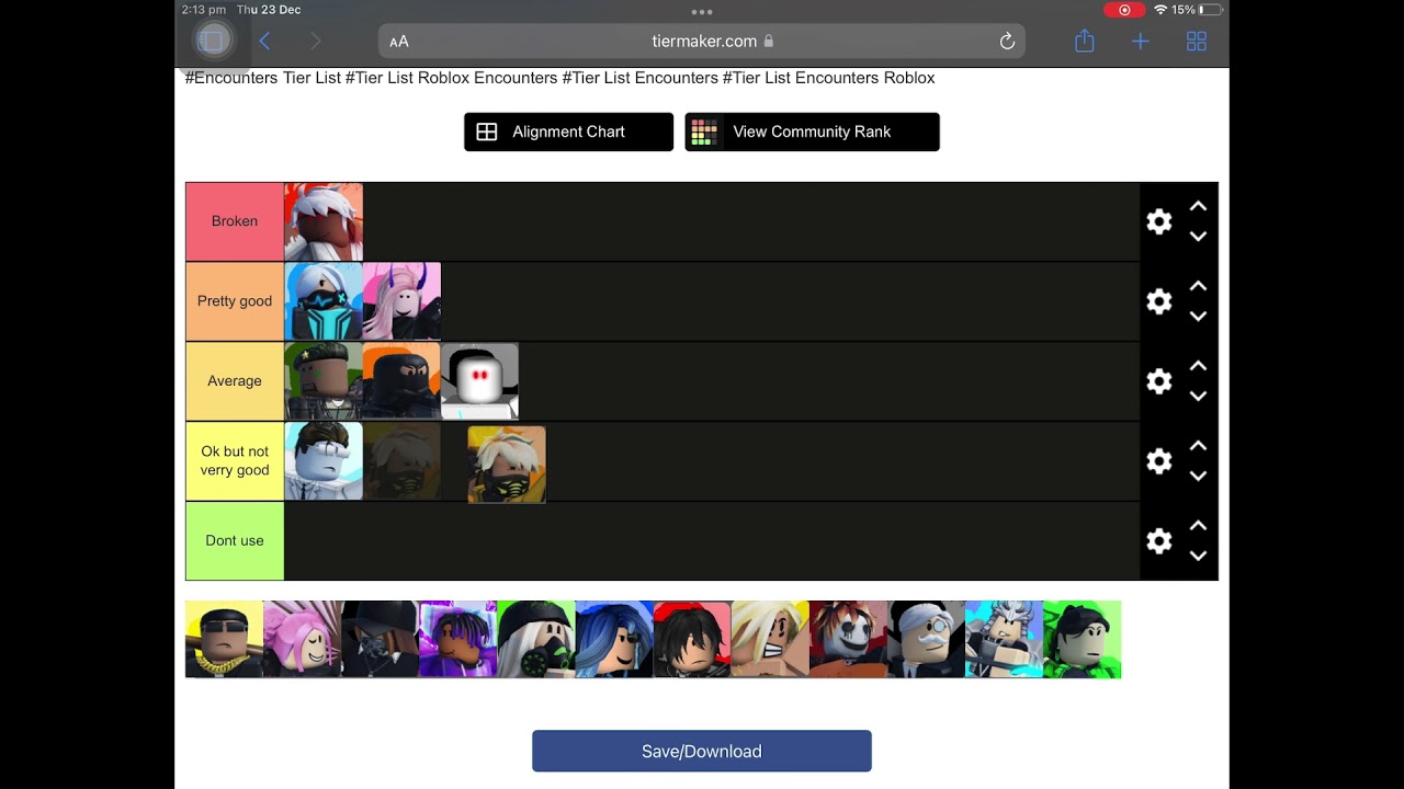 What Is The Best Character In Roblox Encounters Tier List Tierlist 