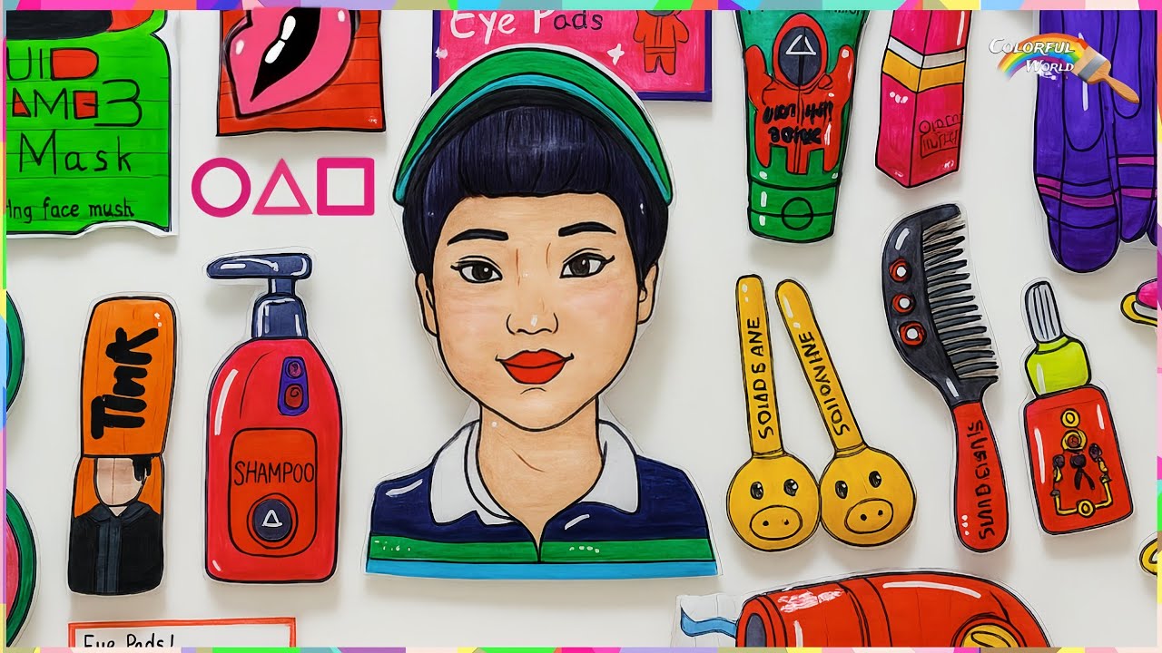 🌈PAPER DIY🌈 SQUID GAME 3 Chul-su Skincare and Makeup💄 ASMR 