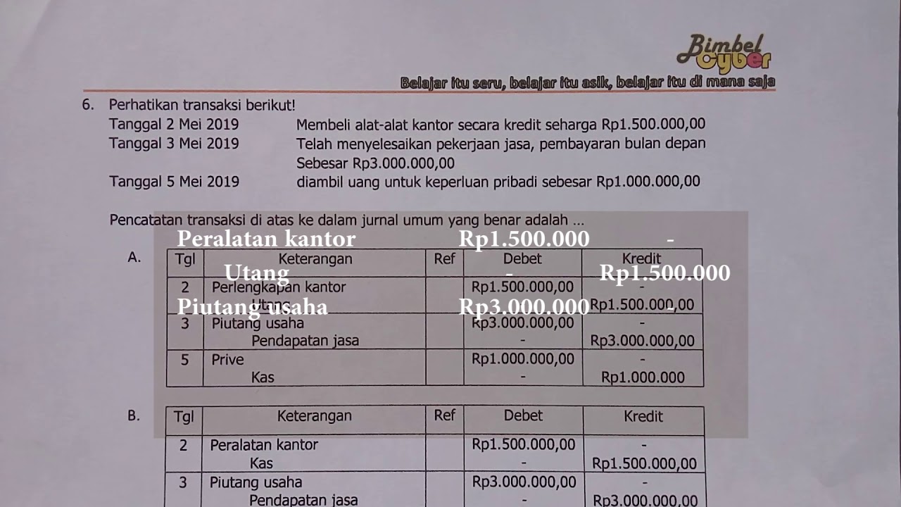 Contoh Soal Jurnal Umum Youtube