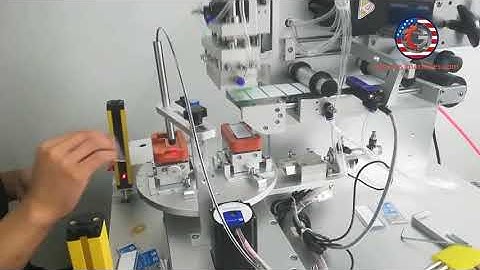 Semi automatic rotary mold jig switchable type top bottle board card labeling machine testing video
