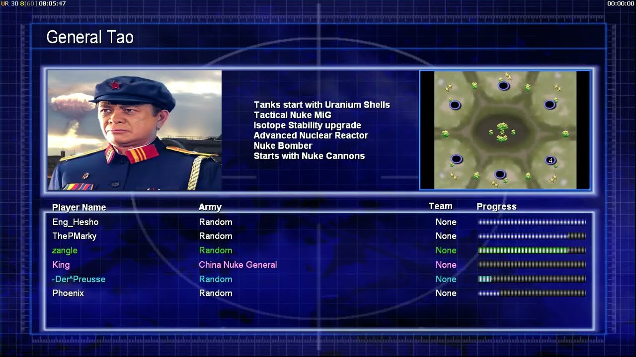 Defcon FFA - Nuke General - Pro Rules C&C Generals Zero Hour 