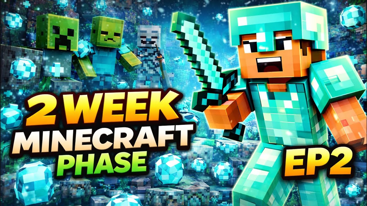 2 WEEK MINECRAFT PHASE (OMG WE FOUND DIAMONDS!!!)(EP2)