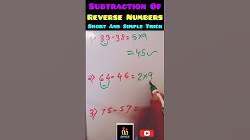 Subtraction Of Reverse Numbers |Short And Simple Trick #shortfeed #shorts #shortvideo #ytshort#maths