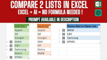 Compare 2 lists in Excel with AI To Find Differences