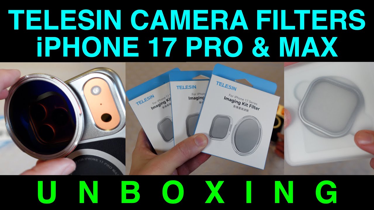 Распаковка фильтров для камеры Telesin для iPhone 17 Pro и Pro Max, рукоятка для камеры MagSafe.
