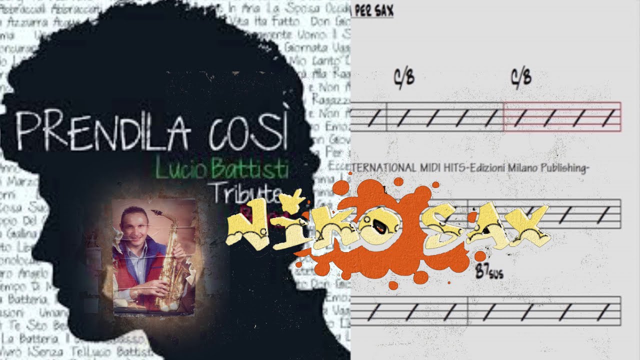 Lucio Battisti-Prendila cosi tribute- sax sheet per alto- Backing track available