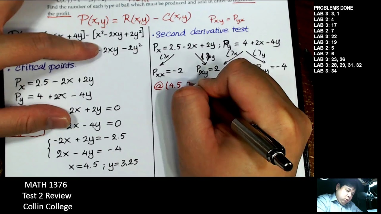 MATH 1376 Test 2 Review COLLIN COLLEGE YouTube