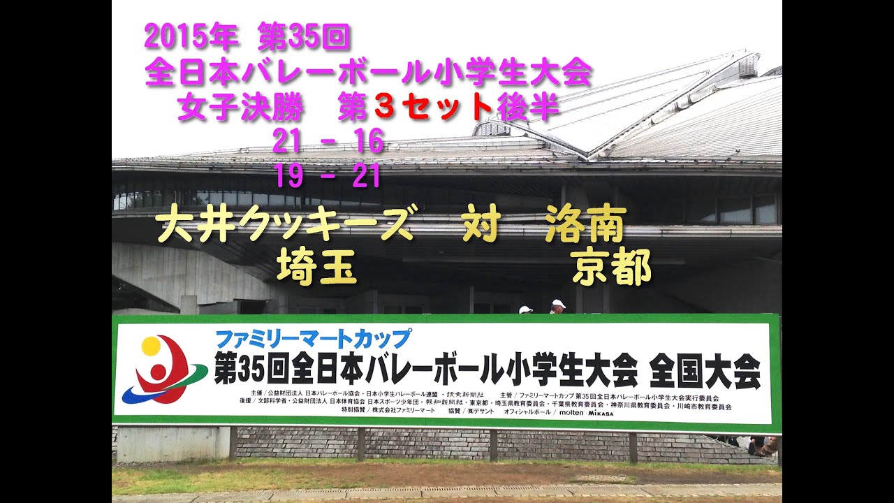 女子決勝第三セット 大井 対 洛南 2015年第35回全日本バレーボール小学生大会 Youtube