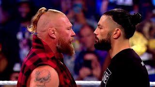 Brock Lesnar confronts Roman Reigns tonight on a Supersized SmackDown