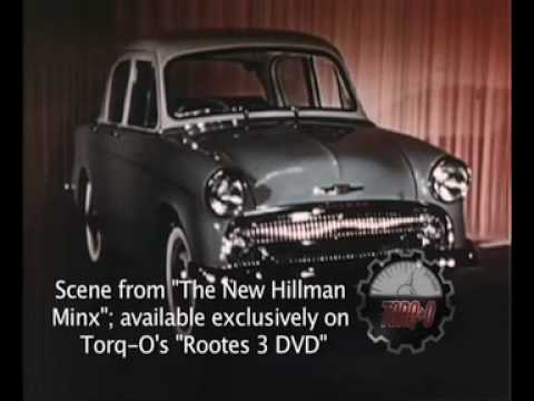 Torq-O brings you a scene from the rare 1957 Rootes Group promotional film "The New Hillman Minx." If you love the color gray, you'll love how the Rootes Group restyled the Minx in 1957. This Stanley Schofield production is now available on the Torq-O DVD "Rootes 3".