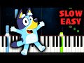 Bluey Theme Song - SLOW EASY Piano Tutorial