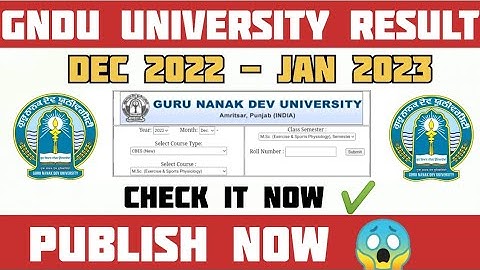 Gndu University Result Publish ✔️ | Gndu Result 2023 | Gndu Odd Semester Exams Result | Gndu Result