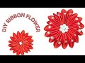 DIY How to make a easy Ribbon flower with Beads | Easy ribbon flower with beads trick