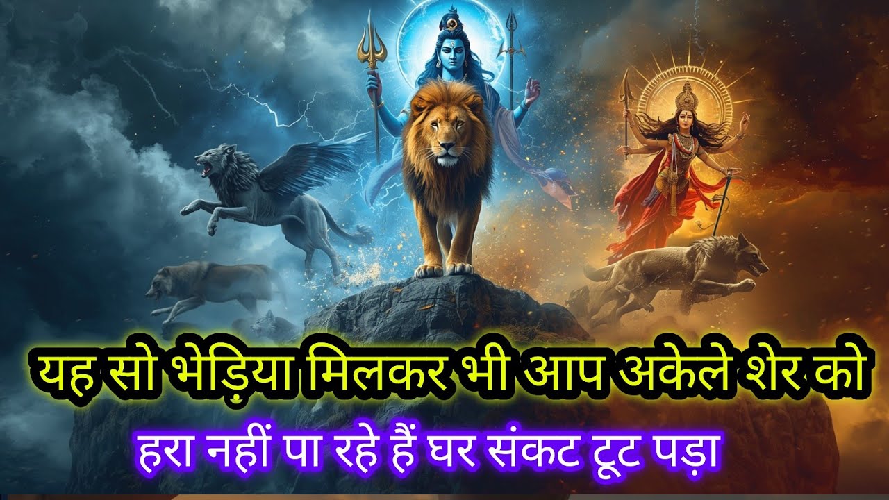 22:22🕉यह सो भेड़िया मिलकर भी आप अकेले शेर को हरा नहीं पा रहे हैं घर संकट टाटा🚩Mahadev ji ka Sandesh