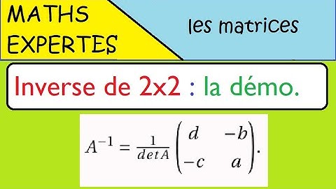 Terminale Maths Expertes- Les matrices - Inverse de matrice 2x2 Démonstration