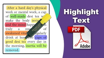 How to highlight text in a pdf document (Edit PDF) using Adobe Acrobat Pro DC
