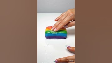 Squeezing Rainbow Soap… Wait for the Bubbles! 🌈🫧 #ASMR