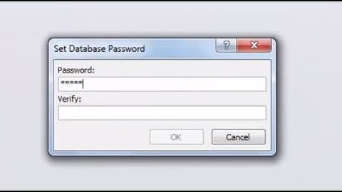 Encrypt  a database by using a database password - MS Access database