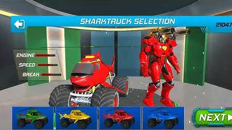 2021 New Game [MONSTER TRUCK ROBOT SHARK GAME ] / Game play  PART-2(Android , ios ) / animation
