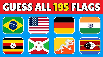 Can You Guess All 195 Country Flags? | 10-Level Flag Quiz Challenge! 🌍