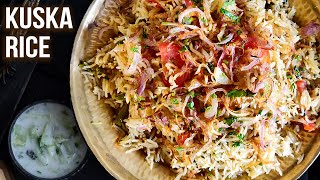 Kuska Rice Recipe | How to Make Kuska | Plain Biryani Rice | Easy Lunch Ideas | Varun screenshot 5