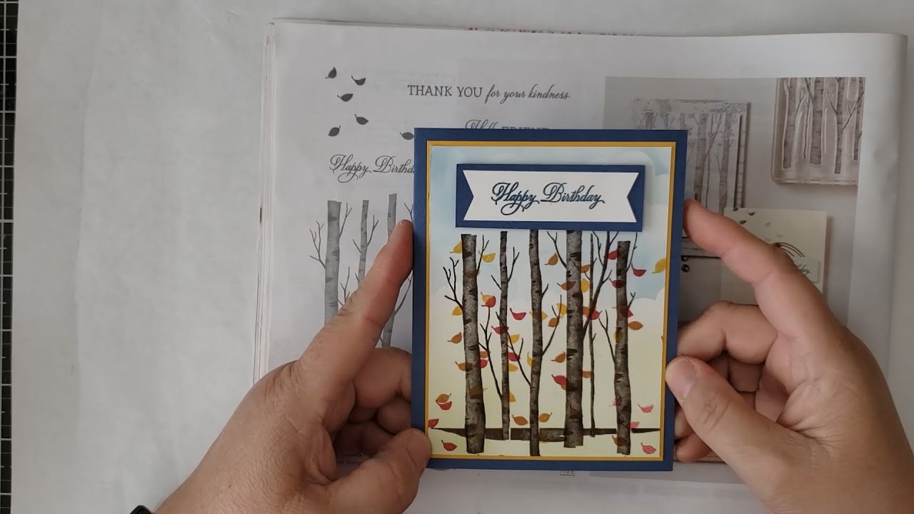 Easy Fall Birthday Card - Stampin' Up! Welcoming Woods - YouTube