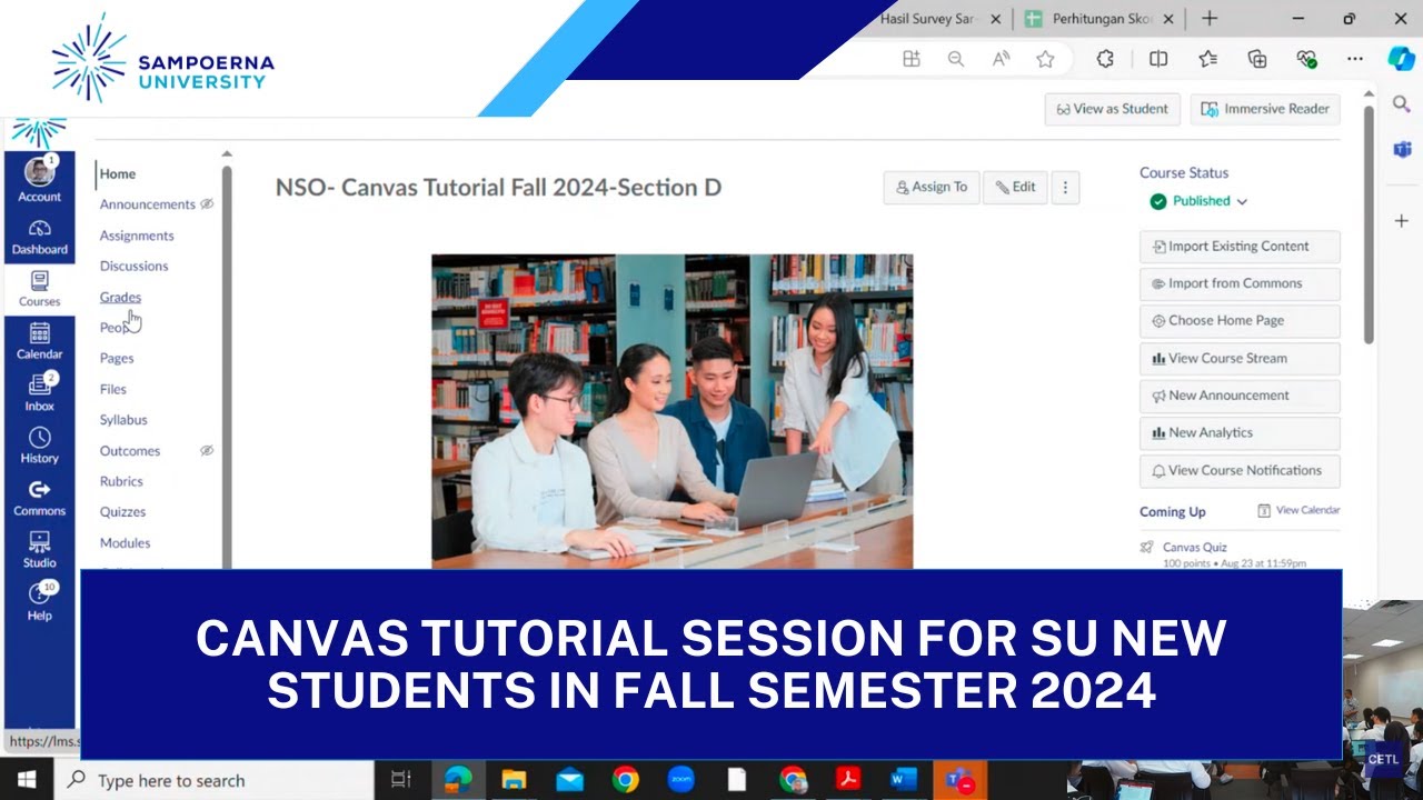 Canvas Tutorial Session for SU New Students in Fall Semester 2024 - YouTube