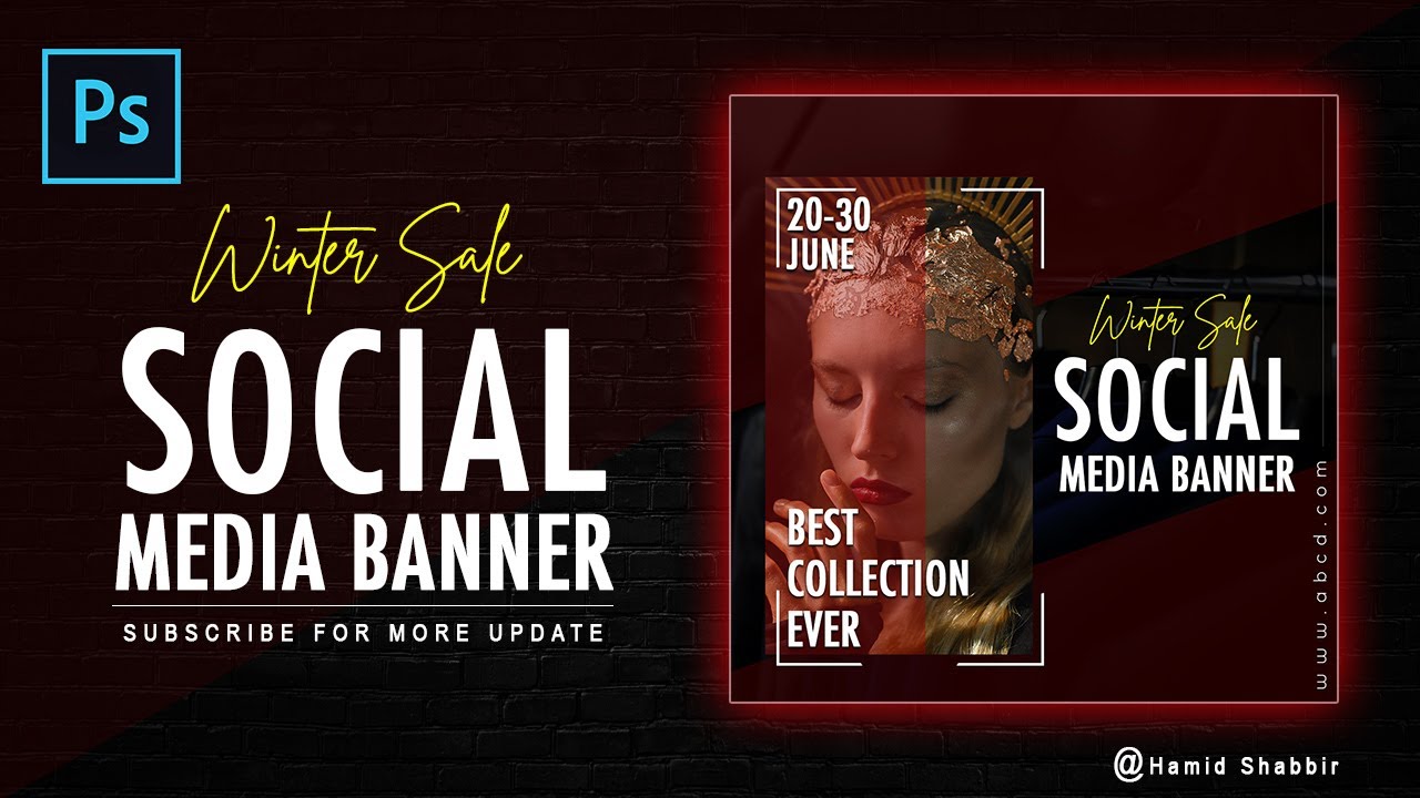 Winter Sale Social Media Post in Adobe Photoshop | Graphic Designing Course for Beginners