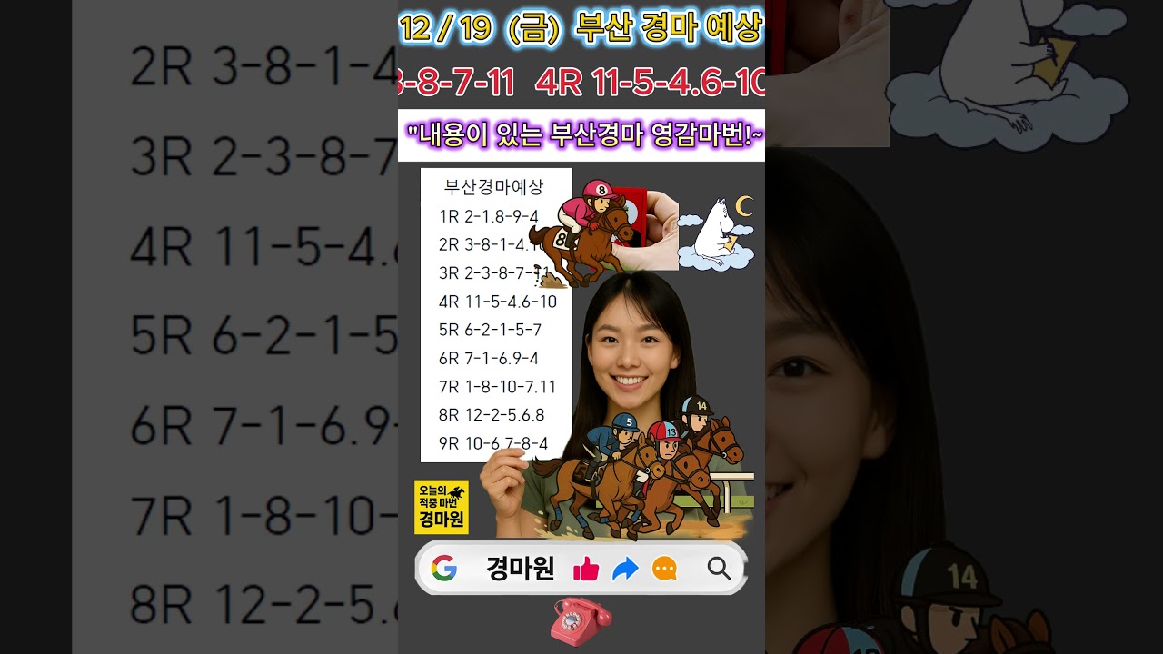 12/19 (금) "경마 원 부산 경마 예상 " 3주연속 고 배당 적중!