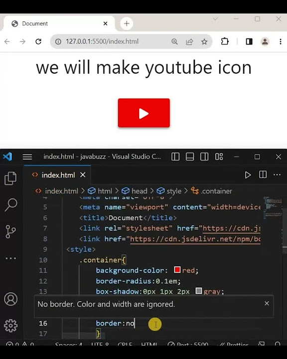 HOW TO MAKE YOUTUBE ICON | HTML | CSS | JAVABUZZ | @youtube - YouTube