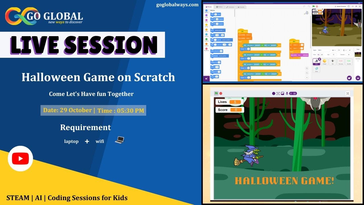 Halloween Game | Scratch Coding | Coding Together - YouTube