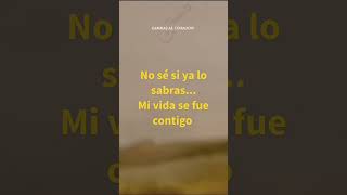 No sé si ya lo sabrás... mi vida se fue contigo...#zambasalcorazón #zambaparaolvidarte