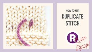 Quick Recap: How to Add Colour with Duplicate Stitch | Knitting Technique Tutorial | Swiss Darning
