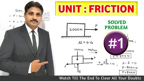 FRICTION SOLVED PROBLEMS IN ENGINEERING MECHANICS IN HINDI LECTURE 1 @TIKLESACADEMYOFMATHS