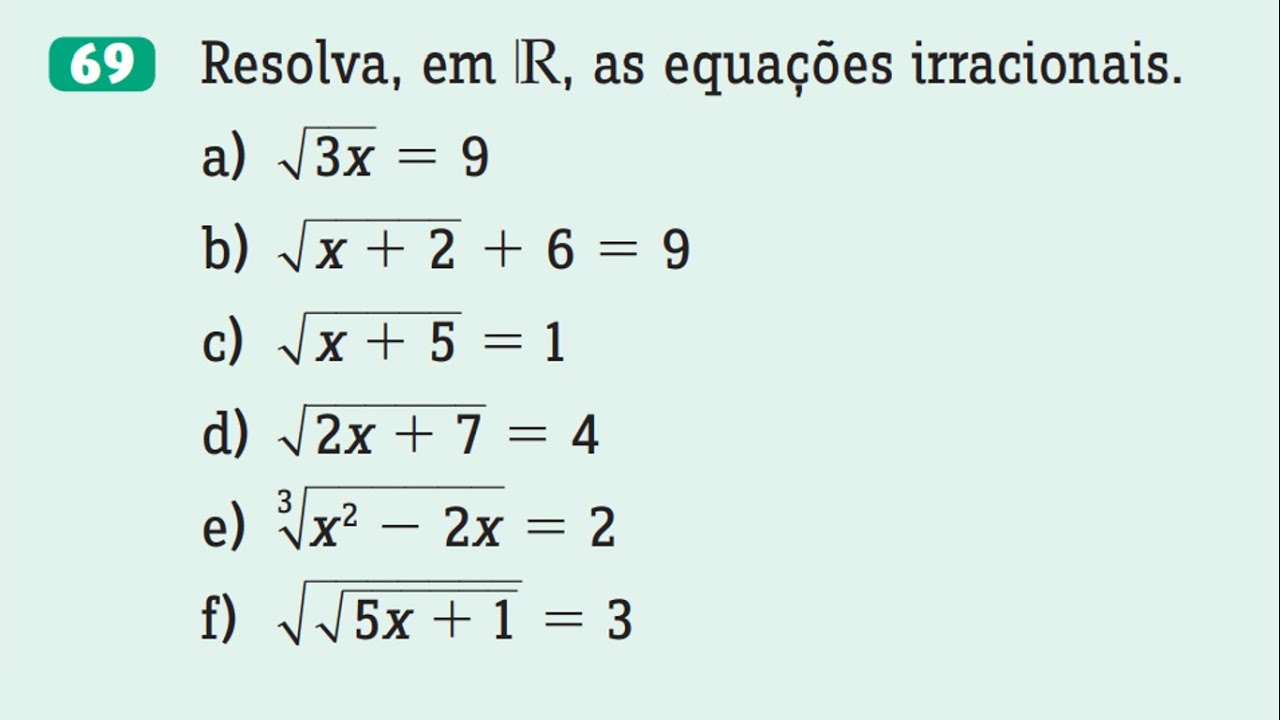 Equações Racionais e Irracionais - Me Salva! Resumos e Apostilas