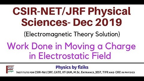 CSIR-NET/JRF-Dec 2019: Physical Sciences:EMT: Work done in moving charge in electrostatic field
